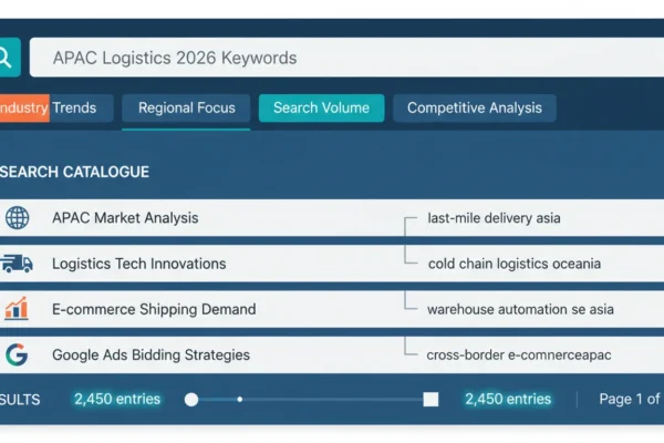 APAC Logistics: Mastering 2026 Google Ads Keyword Research